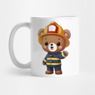 Cute Firefighter Bear Kawaii Mug